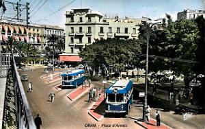 Oran - Place d'Armes - Station des Bus - 1955